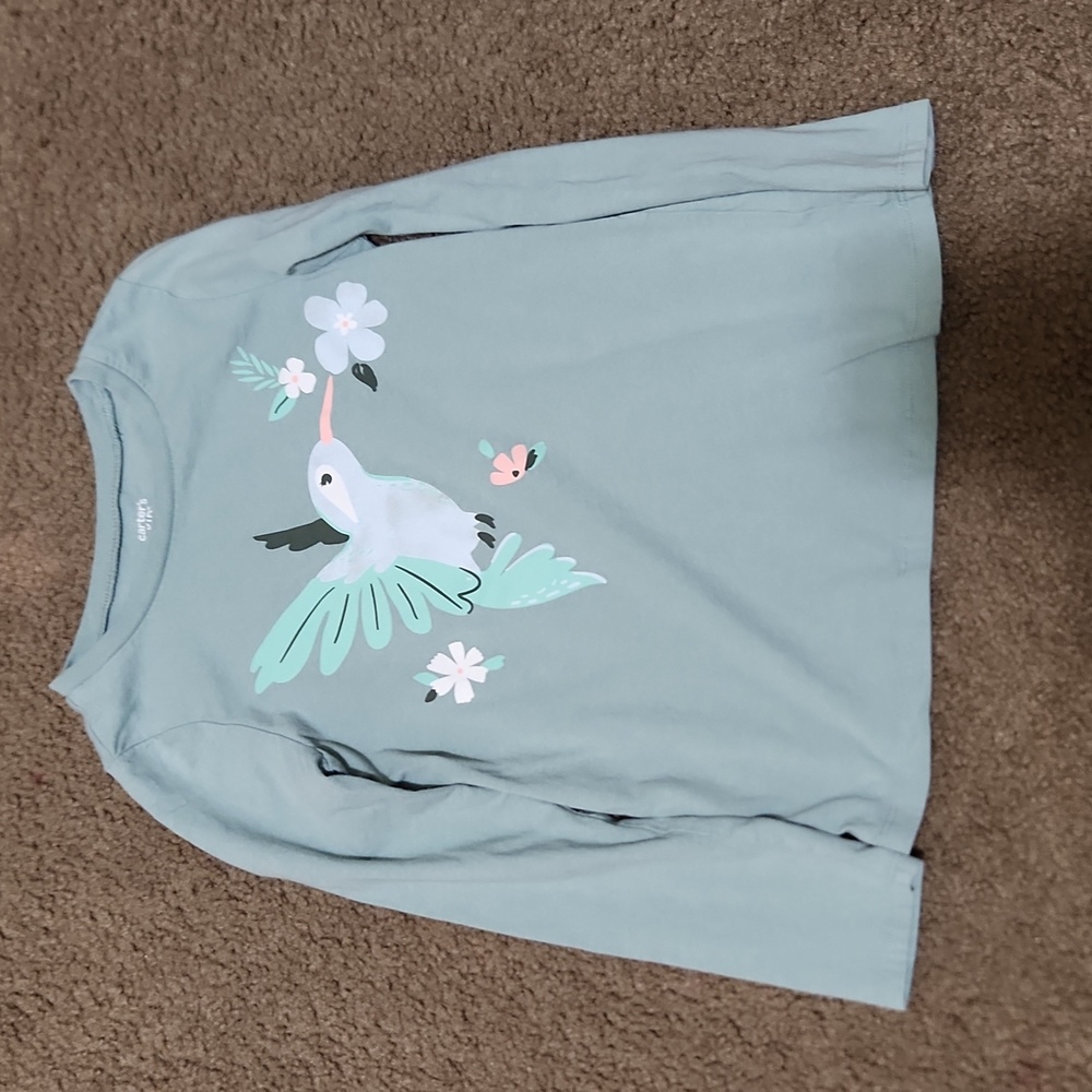 Carter's girls size 8 green graphic long sleeve tee